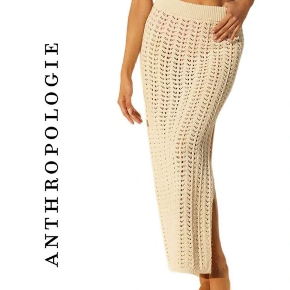 Anthropologie Celandine Crochet Maxi Skirt M NWT